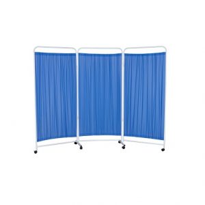 3 fold Mobile bedscreen Stainless steel frame with curtains