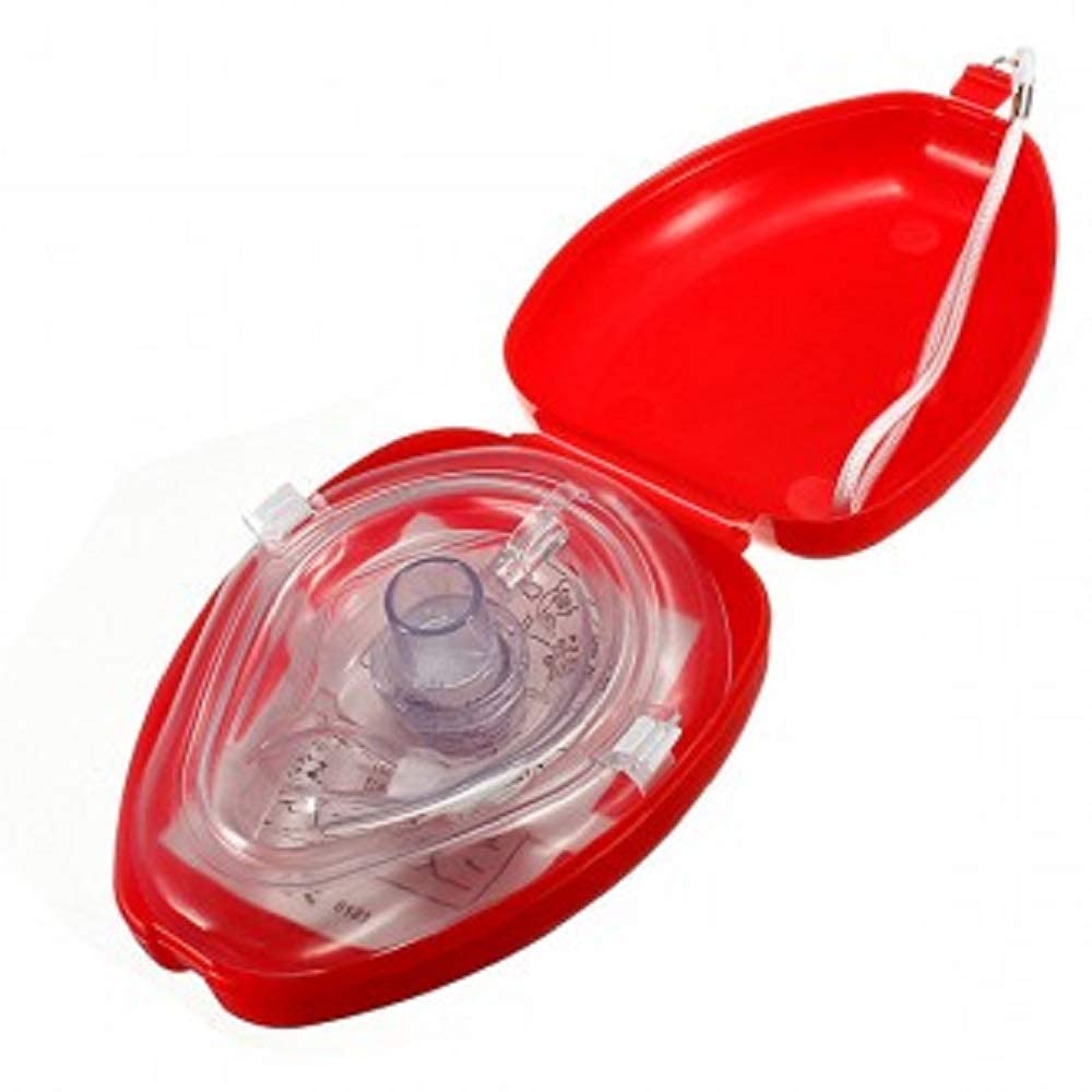 Cpr Mask With Heart Shaped Case - Large Various Colours