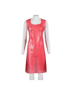 Plastic Apron 100's 10 Microns Red